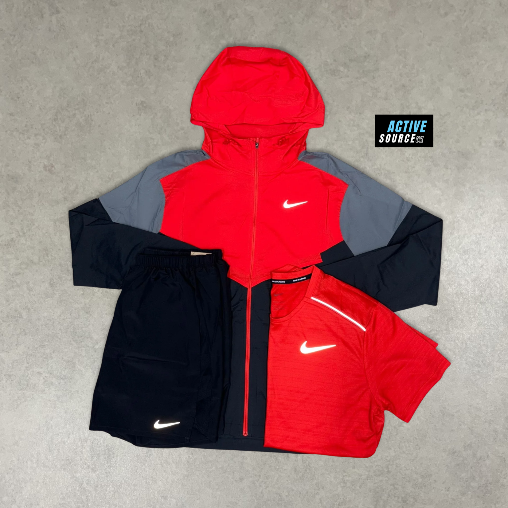 Nike UV Windrunner 3 Piece Set "Crimson Red/Black"