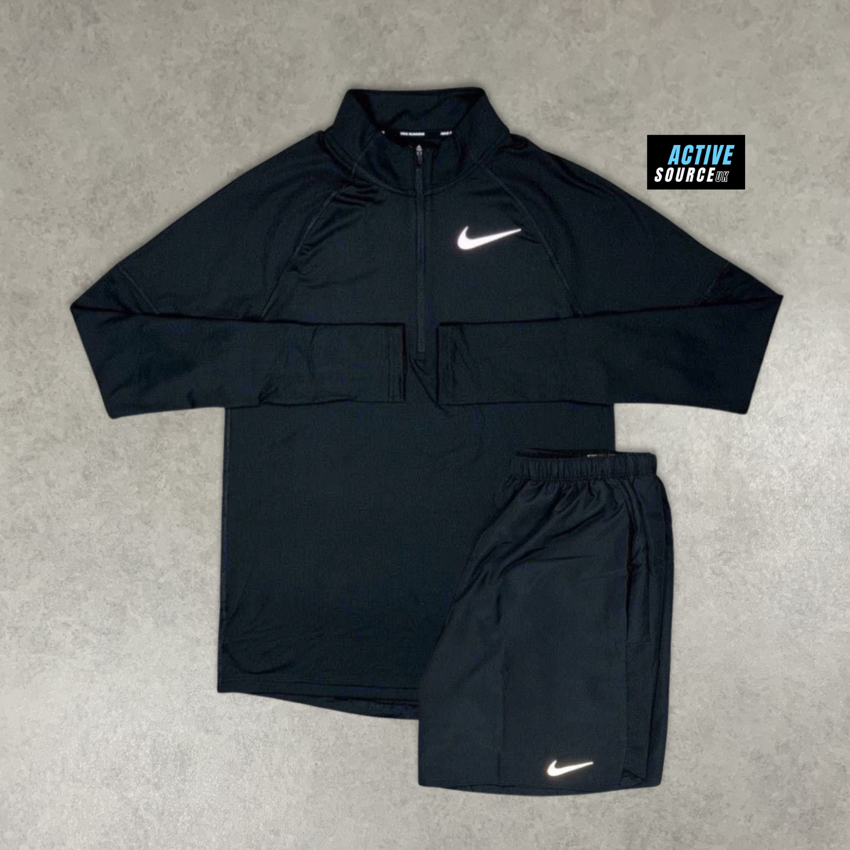 Nike Element 1/4 Zip Set "Double Black"