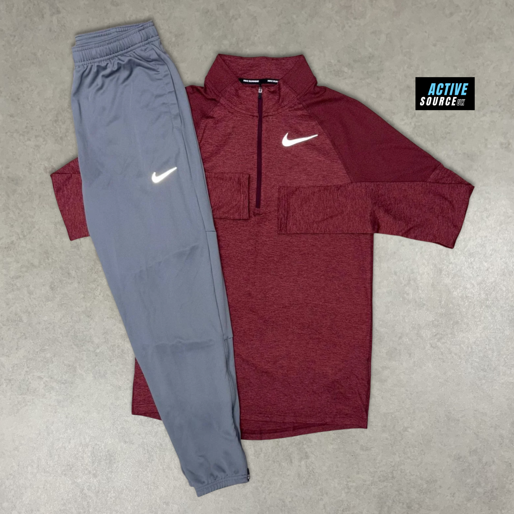 Nike Element 1/4 Zip Tracksuit "Midnight Maroon/Grey"