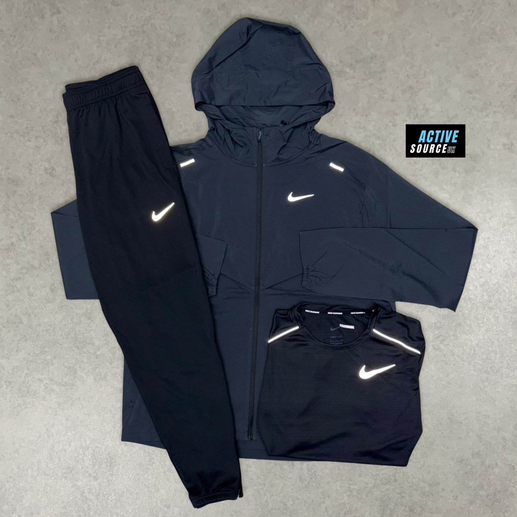 Nike UV Windrunner 3 Piece Tracksuit "Triple Black"
