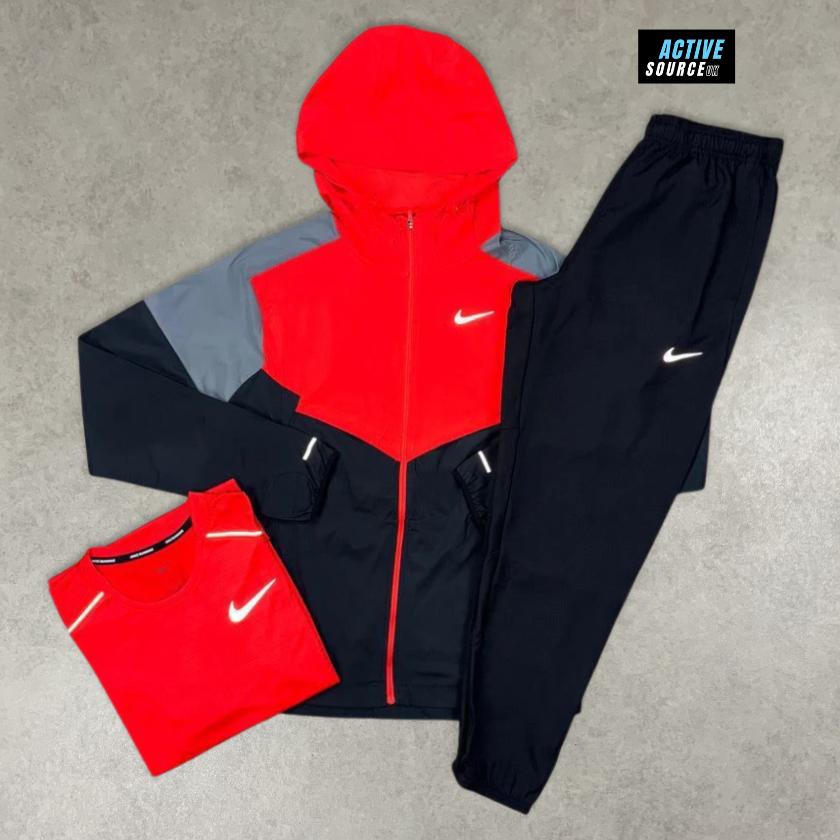 Nike UV Windrunner 3 Piece Tracksuit "Crimson Red/Black"