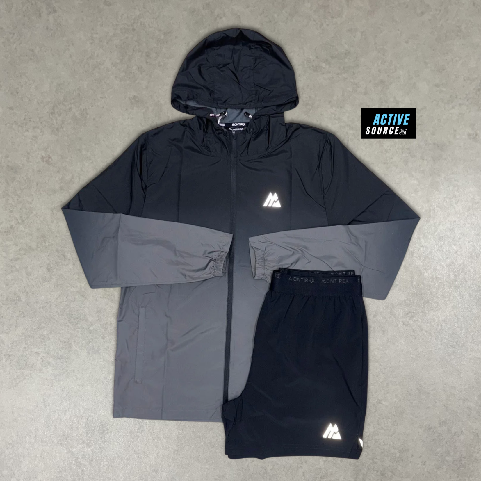 Montirex Fade Jacket & Shorts Set "Black/Cement Grey