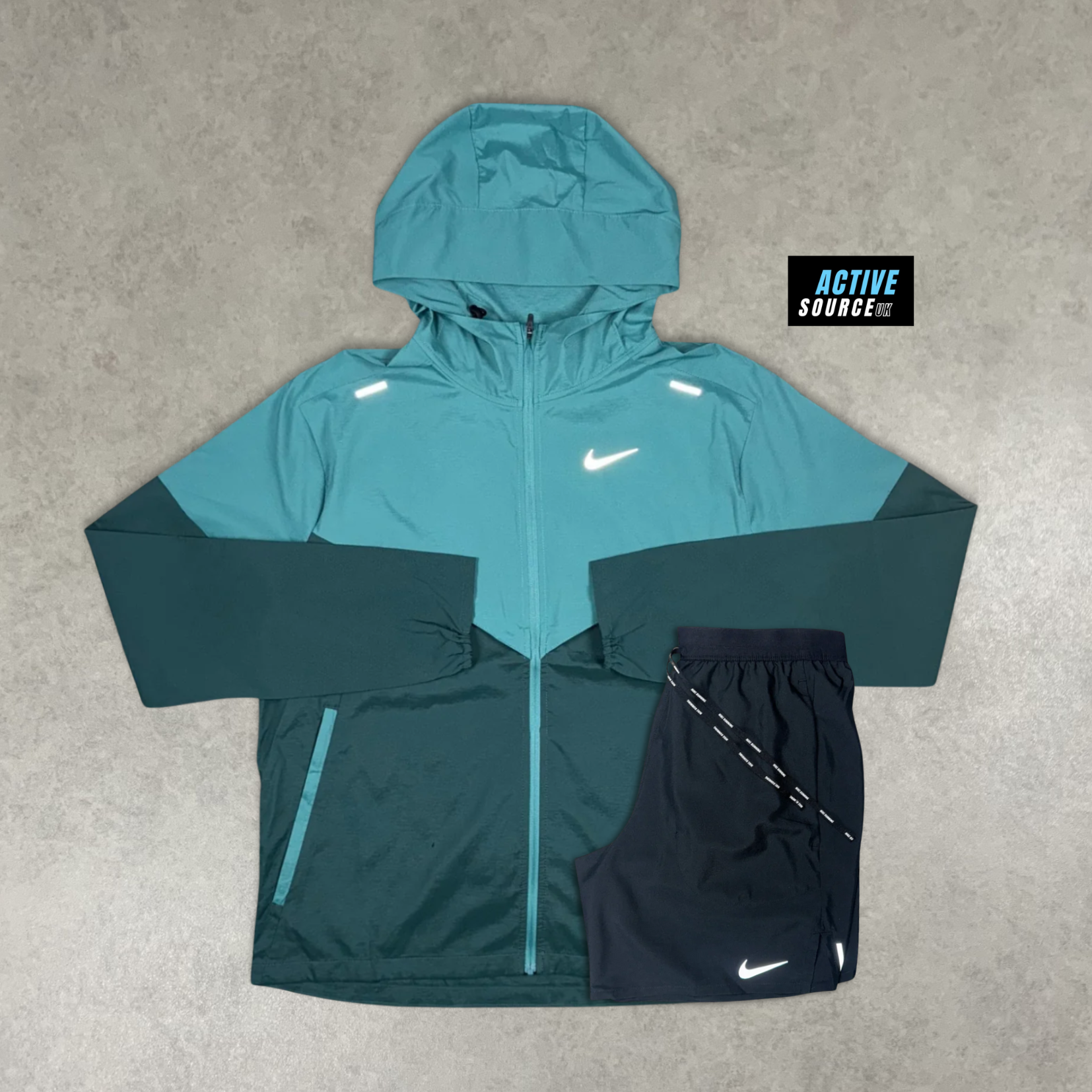 Nike Windrunner Jacket & Shorts Set "Teal"