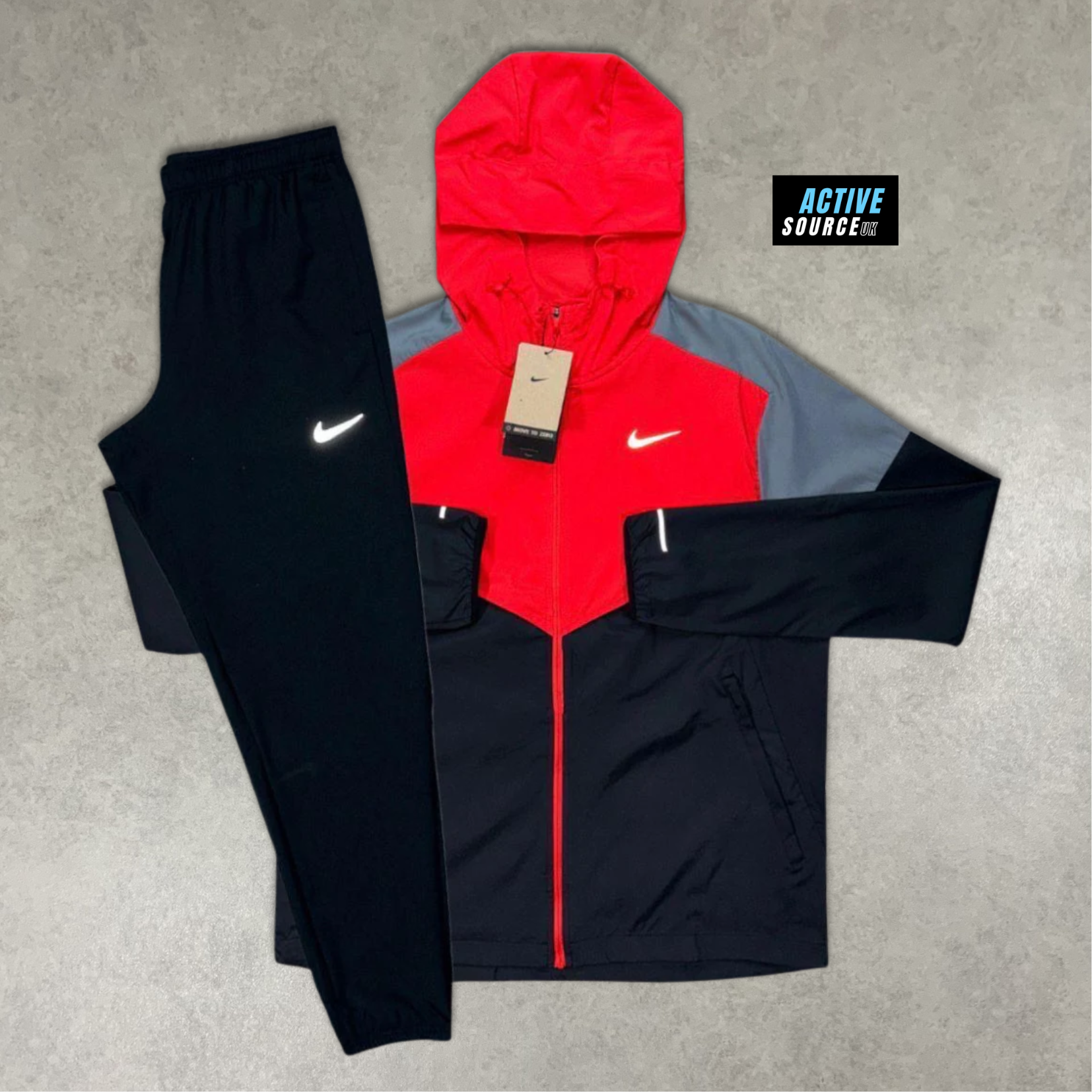 Nike UV Windrunner Tracksuit "Light Crimson Red/Black"