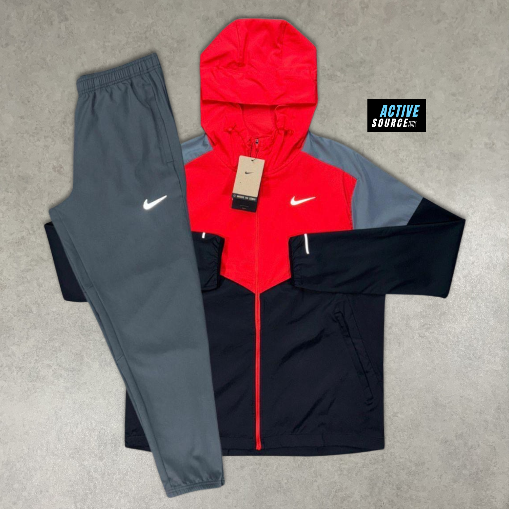 Nike UV Windruner Tracksuit "Light Crimson Red/Grey"