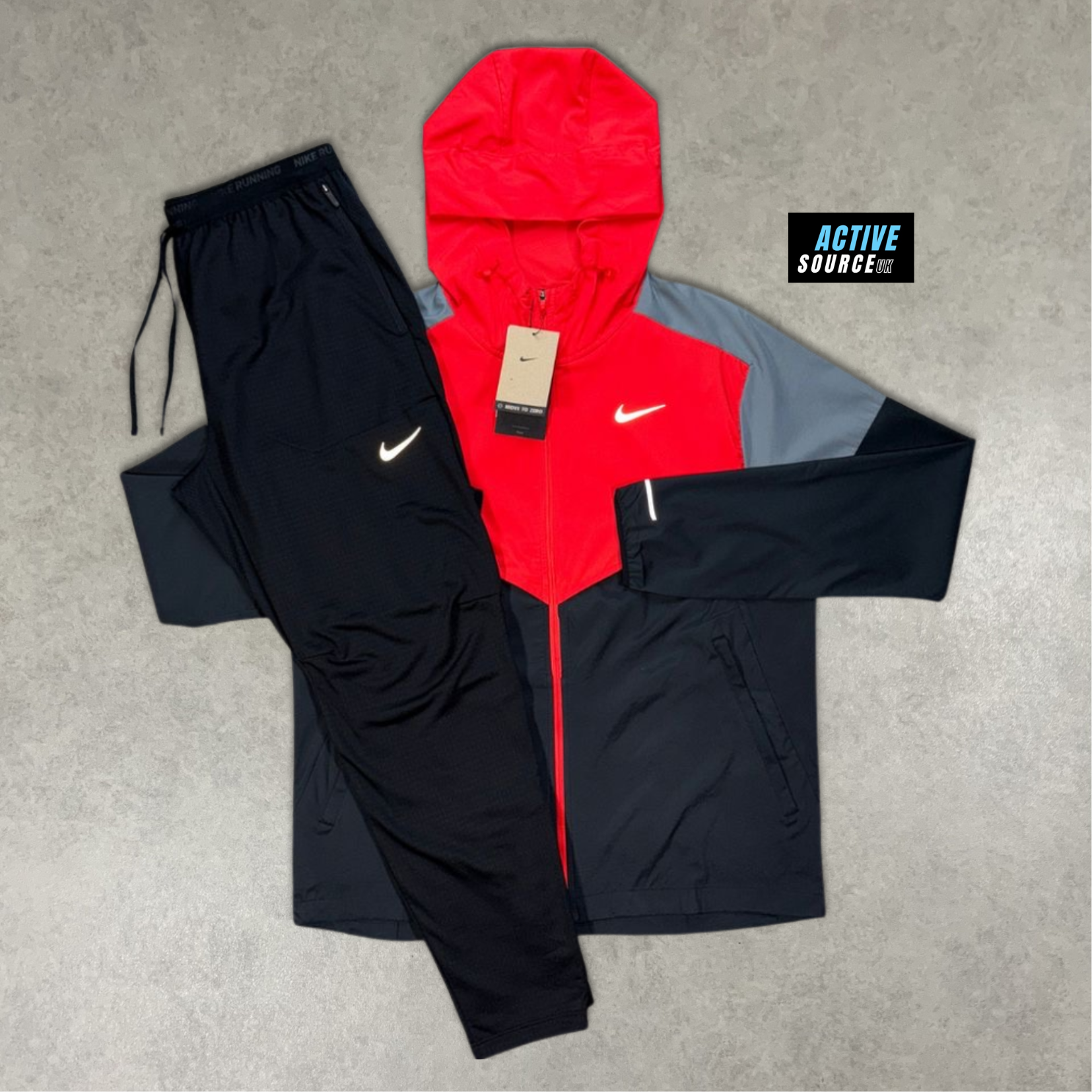 Nike UV Windrunner Tracksuit "Light Crimson Red/Black"