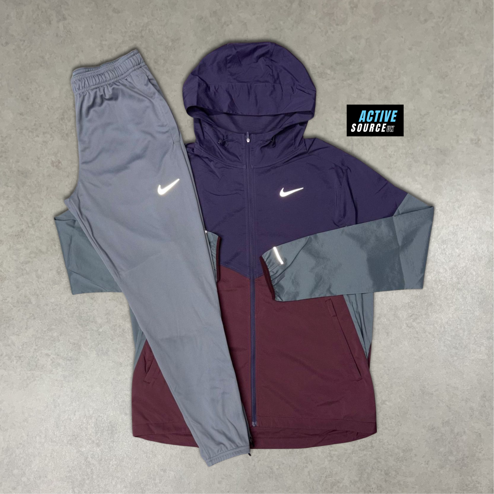 Nike UV Windrunner Tracksuits "Burgundy Crush/Grey"