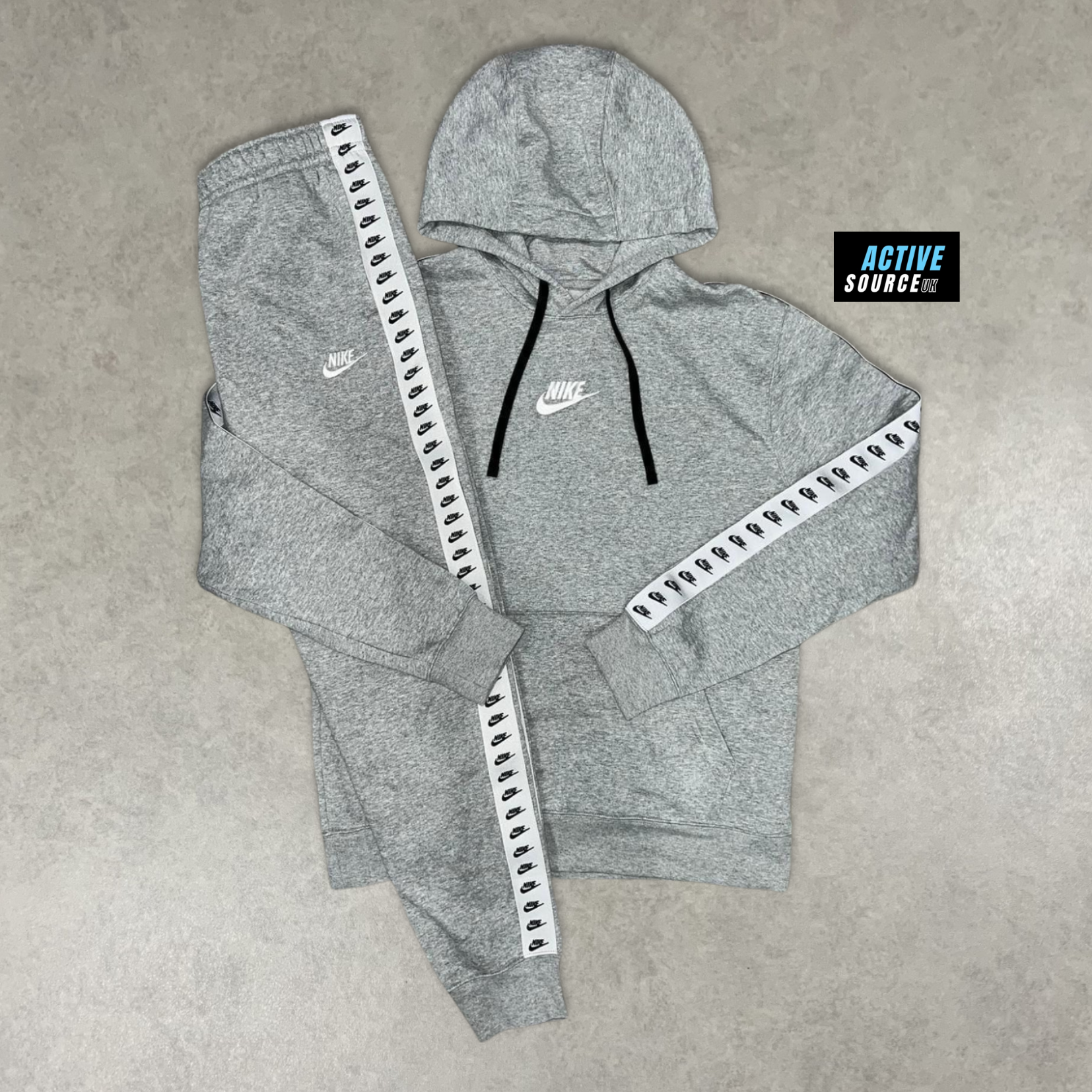 Nike Club Fleece Logo Repeat "Grey/White"