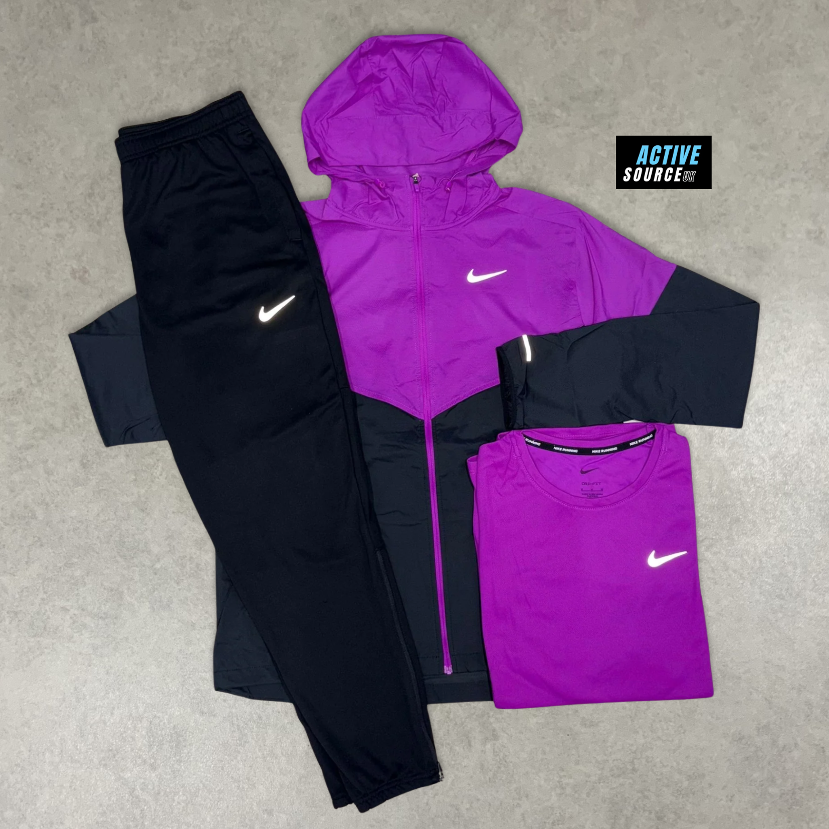 Nike UV Windrunner 3 Piece Tracksuit Set "Vivid Purple/Black"